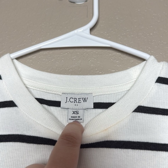 J. Crew Factory Striped Cropped Ribbed Tee - Picture 4 of 8